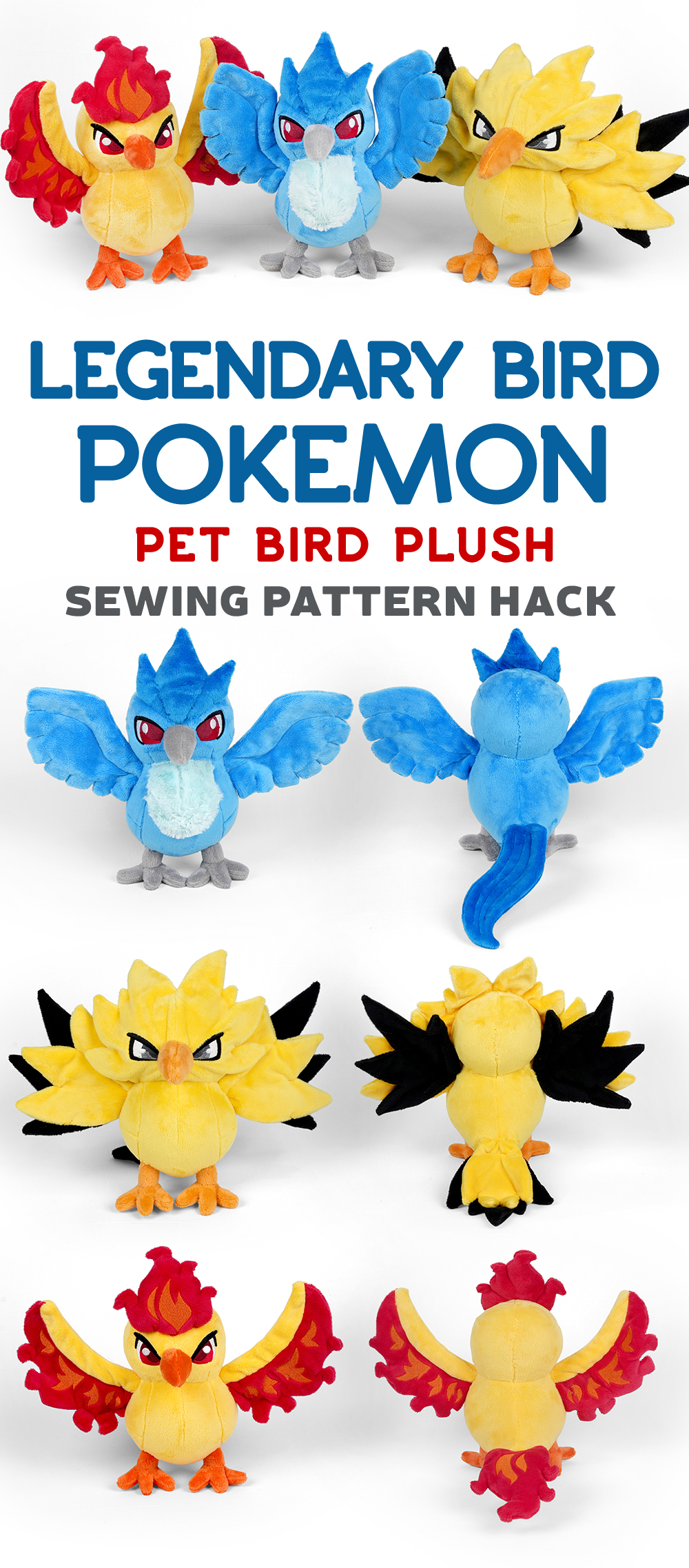 Legendary Bird Pokemon Pattern Hack – Sew Desu Ne?